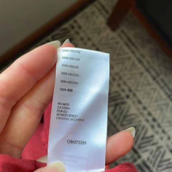 Anthropologie Maeve Red Floral Tiered Mini Dress Long Sleeve S - Picture 8 of 9